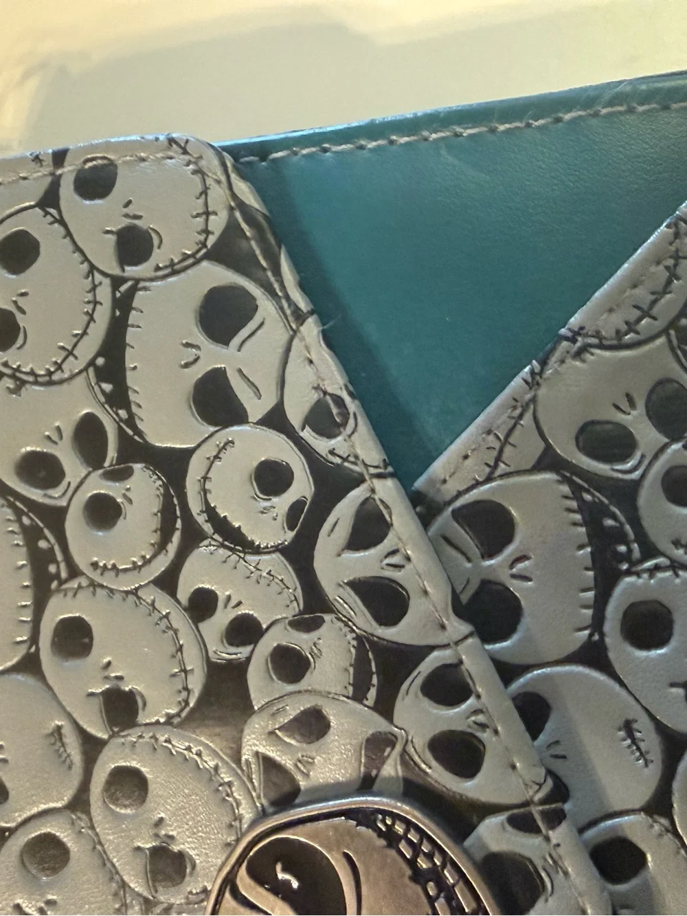 The Nightmare Before Christmas Jack Skellington Teal Accent Crossbody Wallet